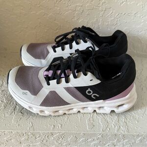On Running Women's Shoes - Black, White, and Purple